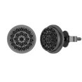 thumbnail image 1 of Dazzlingrock Collection Round Black Diamond Double Halo Style Push back Stud Earring for Men's & Women's (Unisex) (0.27 ctw, Color Black, Clarity Opaque) in Black Plated 10K-BP White Gold, 1 of 4