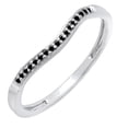 thumbnail image 1 of Dazzlingrock Collection Round Black Diamond Enhancer Wrap Guard Curved Style Stackable Wedding Band for Women (0.10 ctw, Color Black, Clarity Opaque) in 18K White Gold, Size 5.5, 1 of 3