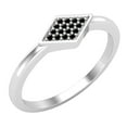 thumbnail image 1 of Dazzlingrock Collection Round Black Diamond Rhombus Stackable Wedding Band for Women (0.05 ctw, Color Black, Clarity Opaque) in 18K White Gold, Size 7.5, 1 of 4