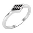 thumbnail image 1 of Dazzlingrock Collection Round Black Diamond Rhombus Stackable Wedding Band for Women (0.05 ctw, Color Black, Clarity Opaque) in 925 Sterling Silver, Size 8.5, 1 of 4