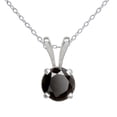 thumbnail image 1 of Dazzlingrock Collection Round Black Diamond Solitaire Style Pendant for Women with 18 Inch Silver Chain (2.50 ctw, Color Black, Clarity Opaque) in 14K White Gold, 1 of 6