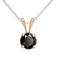thumbnail image 1 of Dazzlingrock Collection Round Black Diamond Solitaire Style Pendant for Women with 18 Inch Silver Chain (2.50 ctw, Color Black, Clarity Opaque) in 18K Rose Gold, 1 of 6