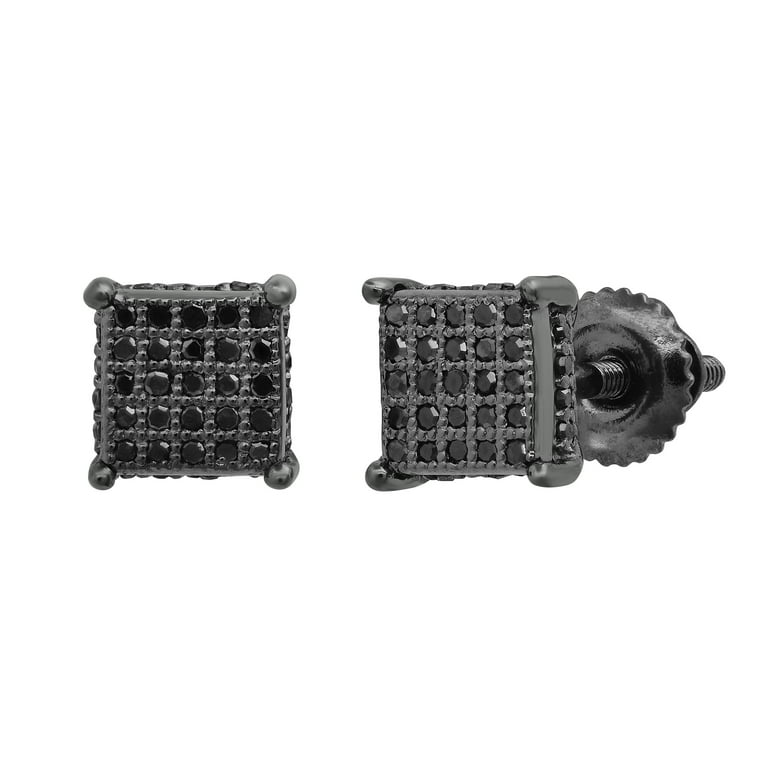 GARNI オニキスSquare Pierce Dazzlingrock Collection Round Black Diamond Square Ice Cube