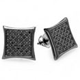 thumbnail image 1 of Dazzlingrock Collection Round Black Diamond Stud Earrings for Men, Black Plated Sterling Silver, 1 of 4