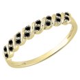 thumbnail image 1 of Dazzlingrock Collection Round Black Diamond Wave Style Stackable Wedding Band for Women (0.18 ctw, Color Black, Clarity Opaque) in 14K Yellow Gold, Size 9.5, 1 of 4