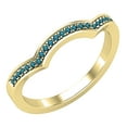 thumbnail image 1 of Dazzlingrock Collection Round Blue Diamond Contour Curved Stackable Wedding Band for Women (0.10 ctw, Color Blue, Clarity I2-I3) in 10K Yellow Gold, Size 8, 1 of 4