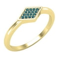 thumbnail image 1 of Dazzlingrock Collection Round Blue Diamond Rhombus Stackable Wedding Band for Women (0.05 ctw, Color Blue, Clarity I2-I3) in 18K Yellow Gold, Size 9.5, 1 of 4
