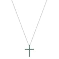 thumbnail image 1 of Dazzlingrock Collection Round Blue Diamond Simple Religious Cross Pendant for Women with 18 Inch Silver Chain (0.11 ctw, Color Blue, Clarity I2-I3) in 10K Yellow Gold, 1 of 1