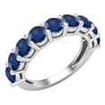 thumbnail image 1 of Dazzlingrock Collection Round Blue Sapphire Anniversary Wedding Band for Women in 14K White Gold, Size 7, 1 of 4