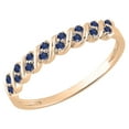 thumbnail image 1 of Dazzlingrock Collection Round Blue Sapphire Wave Style Stackable Wedding Band for Women (Color Blue, Clarity Highly Included) in 10K Rose Gold, Size 10, 1 of 4