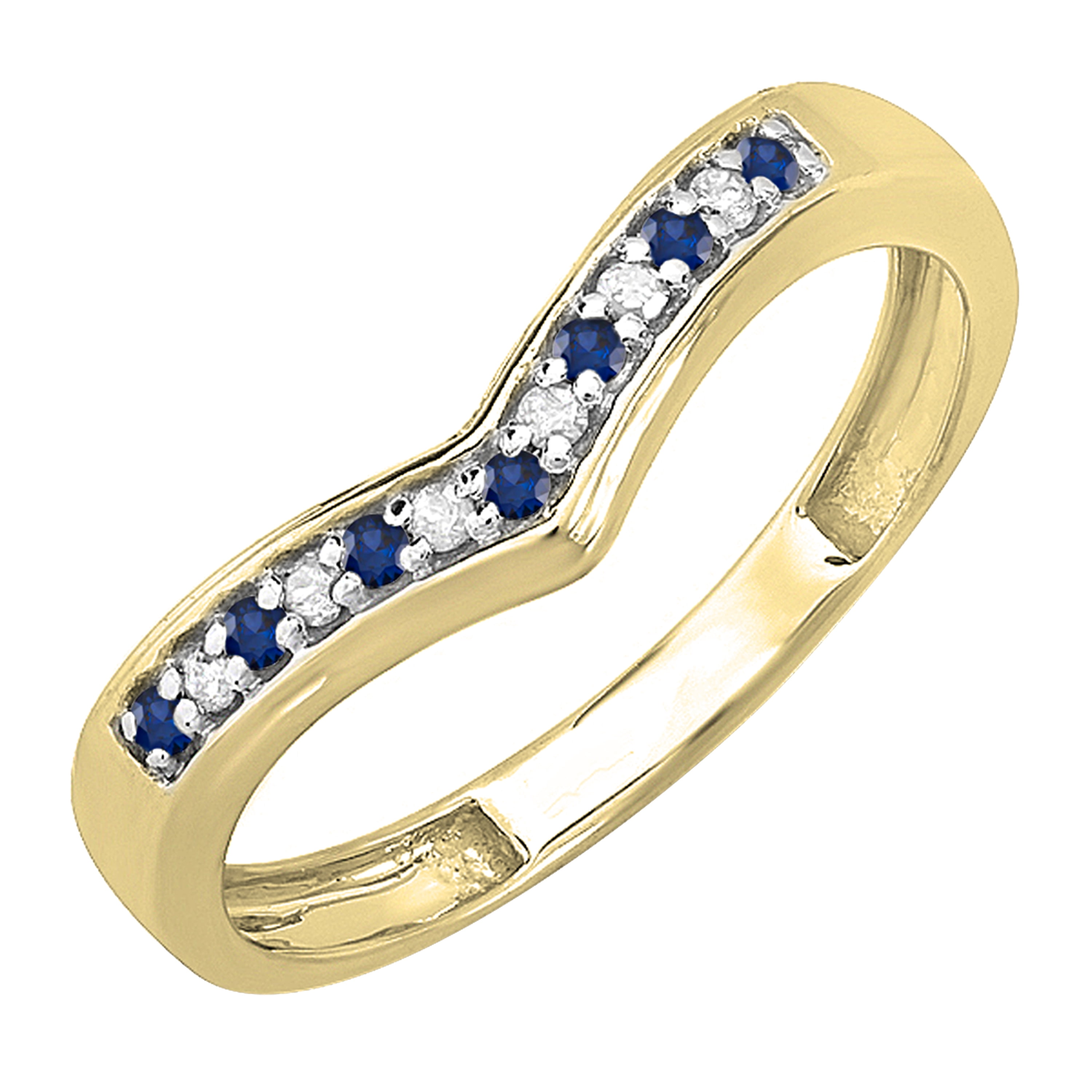 Dazzlingrock Collection Round Blue Sapphire and White Diamond Wedding