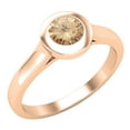 thumbnail image 1 of Dazzlingrock Collection Round Champagne Diamond Solitaire Engagement Ring for Women (0.50 ctw, Color Champagne, Clarity I2-I3) in 10K Rose Gold, Size 6.5, 1 of 5