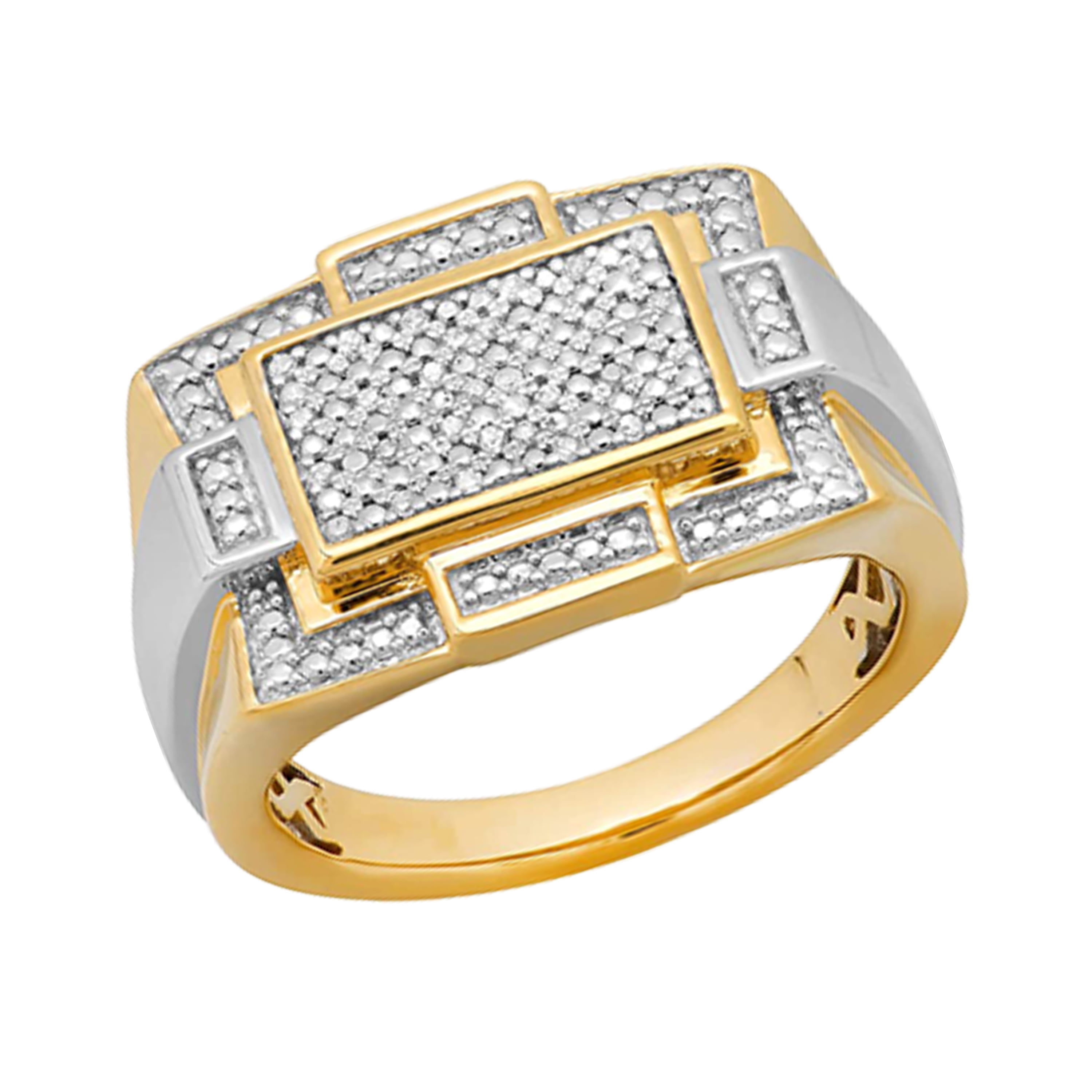 Dazzlingrock 0.10 Carat Round Diamond Circle Pendant On 18" Silver Chain - 14K Yellow Gold
