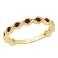 thumbnail image 1 of Dazzlingrock Collection Round Garnet 11 Stone Stackable Wave Band Ring for Women (Color Red, Clarity Moderately Included) in 10K Yellow Gold, Size 6, 1 of 4
