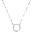 thumbnail image 1 of Dazzlingrock Collection Round Lab Grown White Diamond Open Circle of Life Pendant with 18 Inch Gold Chain for Women (0.20 ctw, Color H-I, Clarity SI2) in 14K White Gold, 1 of 3