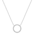 thumbnail image 1 of Dazzlingrock Collection Round Lab Grown White Diamond Open Circle of Life Pendant with 18 Inch Gold Chain for Women (0.33 ctw, Color H-I, Clarity SI2) in 14K White Gold, 1 of 1