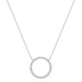 thumbnail image 1 of Dazzlingrock Collection Round Lab Grown White Diamond Open Circle of Life Pendant with 18 Inch Silver Chain for Women (1.00 ctw, Color H-I, Clarity SI2) in 18K Yellow Gold, 1 of 1