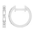 thumbnail image 1 of Dazzlingrock Collection Round Lab Grown White Diamond Station 3 Stone Hoop Earrings for Women (0.10 ctw, Color H-I, Clarity SI2) in 18K White Gold, 1 of 6