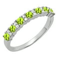 thumbnail image 1 of Dazzlingrock Collection Round Peridot & White Diamond Bridal Anniversary Wedding Band for Women (0.12 ctw, Color I-J, Clarity I1-I2) in 14K White Gold, Size 4.5, 1 of 4