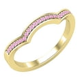 thumbnail image 1 of Dazzlingrock Collection Round Pink Sapphire Contour Curved Stackable Wedding Band for Women in 18K Yellow Gold, Size 6.5, 1 of 4