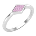 thumbnail image 1 of Dazzlingrock Collection Round Pink Sapphire Rhombus Stackable Wedding Band for Women (Color Pink, Clarity Highly Included) in 925 Sterling Silver, Size 9.5, 1 of 4