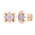 thumbnail image 1 of Dazzlingrock Collection Round Pink Sapphire Rounded Kite Shape Pushback Stud Earrings for Women (Color Pink, Clarity Highly Included) in 10K Rose Gold, 1 of 4