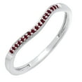 thumbnail image 1 of Dazzlingrock Collection Round Red Diamond Enhancer Wrap Guard Curved Style Stackable Wedding Band for Women (0.10 ctw, Color Red, Clarity I2-I3) in 10K White Gold, Size 8.5, 1 of 3