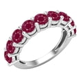 thumbnail image 1 of Dazzlingrock Collection Round Ruby Anniversary Wedding Band for Women in 925 Sterling Silver, Size 7.5, 1 of 4