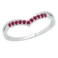 thumbnail image 1 of Dazzlingrock Collection Round Ruby Chevron Wedding Band for Women (Color Red, Clarity Highly Included) in 14K White Gold, Size 4.5, 1 of 5