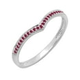 thumbnail image 1 of Dazzlingrock Collection Round Ruby Stackable Wedding Chevron Band for Women in 18K White Gold, Size 6.5, 1 of 4