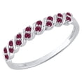 thumbnail image 1 of Dazzlingrock Collection Round Ruby Wave Style Stackable Wedding Band for Women (Color Red, Clarity Highly Included) in 10K White Gold, Size 10, 1 of 4