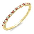 thumbnail image 1 of Dazzlingrock Collection Round Ruby, White Diamond Wedding Band Ring for Her 10K Yellow Gold Size 9.5, 1 of 1