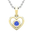 thumbnail image 1 of Dazzlingrock Collection Round Tanzanite Solitaire Heart Pendant for Women with 18 Inch Silver Chain in 14K Yellow Gold, 1 of 4