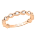 thumbnail image 1 of Dazzlingrock Collection Round White Diamond 11 Stone Stackable Wave Band Ring for Women (0.37 ctw, Color I-J, Clarity I2-I3) in 10K Rose Gold, Size 4.5, 1 of 6