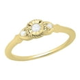 thumbnail image 1 of Dazzlingrock Collection Round White Diamond 3 Stone Anniversary Ring for Women (0.10 ctw, Color I-J, Clarity I1-I2) in 14K Yellow Gold, Size 5.5, 1 of 3