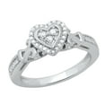 thumbnail image 1 of Dazzlingrock Collection Round White Diamond 3 Stone Framed Heart Ring for Women (0.18 ctw, Color I-J, Clarity I2-I3) in 925 Sterling Silver, Size 5, 1 of 5