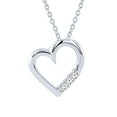 thumbnail image 1 of Dazzlingrock Collection Round White Diamond 3 Stone Heart Pendant for Women with 18 Inch Silver Chain (0.15 ctw, Color I-J, Clarity I2-I3) in 925 Sterling Silver, 1 of 6