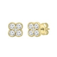 thumbnail image 1 of Dazzlingrock Collection Round White Diamond 5 Stone Interwoven Blossom Flower Design Pushback Stud Earrings for Women (0.33 ctw, Color I-J, Clarity I1-I2) in 14K Yellow Gold, 1 of 6