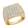 thumbnail image 1 of Dazzlingrock Collection Round White Diamond 6 Row with Ribbed Shank Wedding Band for Men (0.50 ctw, Color I-J, Clarity I2-I3) in Yellow Gold Plated Sterling Silver, Size 8, 1 of 3
