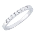 thumbnail image 1 of Dazzlingrock Collection Round White Diamond 7 Stone Stackable Wedding Band for Women (0.26 ctw, Color I-J, Clarity I1-I2) in 18K White Gold, Size 10, 1 of 6