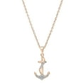 thumbnail image 1 of Dazzlingrock Collection Round White Diamond Alluring Ribbon Anchor Pendant for Women with 18 Inch Gold Chain (0.10 ctw, Color I-J, Clarity I2-I3) in 10K Rose Gold, 1 of 5