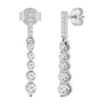 thumbnail image 1 of Dazzlingrock Collection Round White Diamond Assending Order Dangling Drop Pushback Earrings for Women (0.56 ctw, Color I-J, Clarity I1-I2) in 14K White Gold, 1 of 6