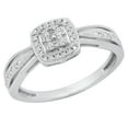 thumbnail image 1 of Dazzlingrock Collection Round White Diamond Beaded Engagement Ring for Women (0.12 ctw, Color I-J, Clarity I1-I2) in 14K White Gold, Size 10, 1 of 1