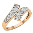 thumbnail image 1 of Dazzlingrock Collection Round White Diamond Bypass Engagement Ring for Women (0.22 ctw, Color I-J, Clarity I2-I3) in 10K Rose Gold, Size 4.5, 1 of 6
