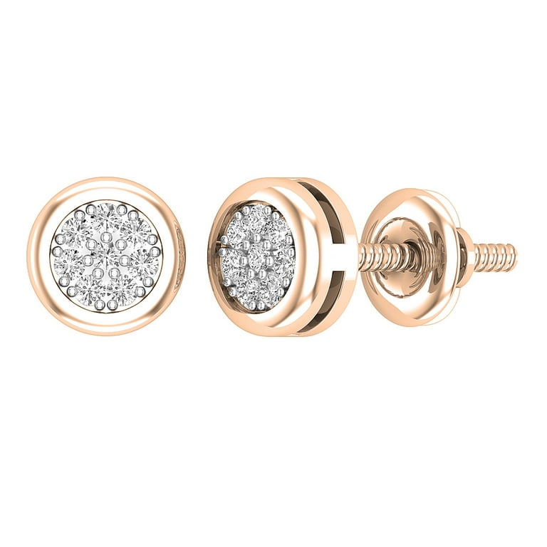 Diamond Circle Halo Stud Earrings 1/4 ctw with Screw Back Diamond Circle Halo Stud Earrings 1/4 ctw with Screw Back