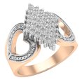 thumbnail image 1 of Dazzlingrock Collection Round White Diamond Cluster Heart Promise Ring for Women (0.50 ctw, Color I-J, Clarity I1-I2) in 14K Rose Gold, Size 6.5, 1 of 6