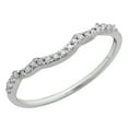 thumbnail image 1 of Dazzlingrock Collection Round White Diamond Contour Wedding Band for Women (0.12 ctw, Color I-J, Clarity I1-I2) in 18K White Gold, Size 6, 1 of 6