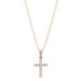 thumbnail image 1 of Dazzlingrock Collection Round White Diamond Divine Cross of Jesus Pendant for Women with 18 Inch Gold Chain (0.15 ctw, Color I-J, Clarity I1-I2) in 18K Rose Gold, 1 of 1