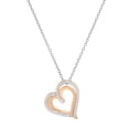 thumbnail image 1 of Dazzlingrock Collection Round White Diamond Double Heart Love Slider Pendant for Women with 18 Inch Silver Chain (0.20 ctw, Color I-J, Clarity I1-I2) in 18K Rose Gold, 1 of 6