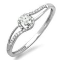 thumbnail image 1 of Dazzlingrock Collection Round White Diamond Engagement Bridal Promise Ring for Women (0.16 ctw, Color I-J, Clarity I1-I2) in 18K White Gold, Size 9, 1 of 2